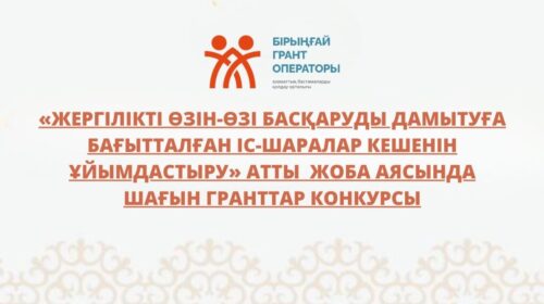 «Жергілікті өзін-өзі басқаруды дамытуға бағытталған іс-шаралар кешенін ұйымдастыру» атты  жоба аясында шағын гранттар конкурсы